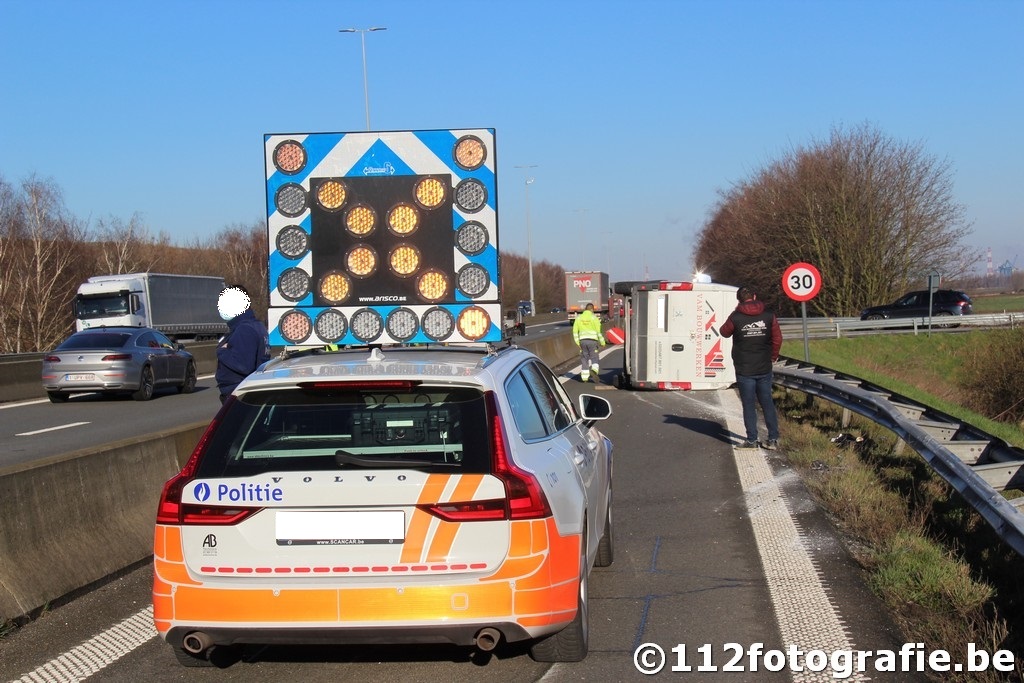 verkeersongeval op afrit